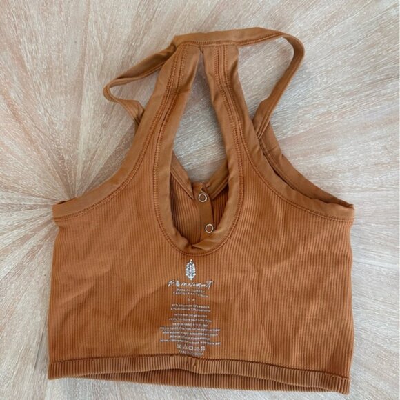 Free People Movement Small Free Throw Ribbed Henley Crop Racerback Tank Top - Picture 3 of 3